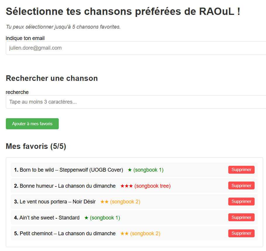 image choix chansons